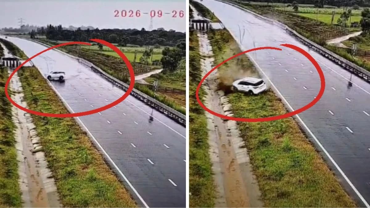 गंगा एक्सप्रेसवे पर BJP विधायक की फॉर्च्यूनर का भीषण एक्सीडेंट, CCTV में कैद हुई घटना