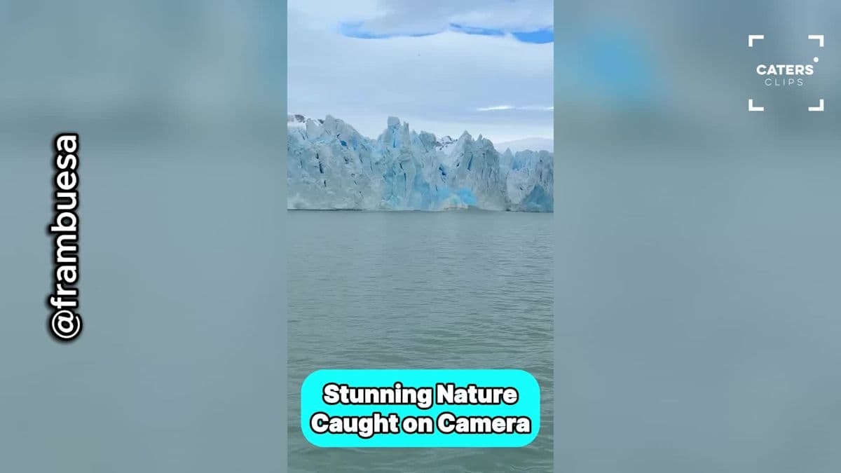 Dramatic Glacier Collapse Creates Incredible Blue Ice Surge