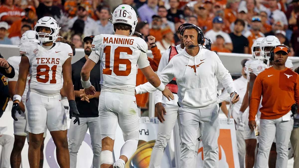 Texas news: Steve Sarkisian warns Arch Manning about falling 'in love with his legs'