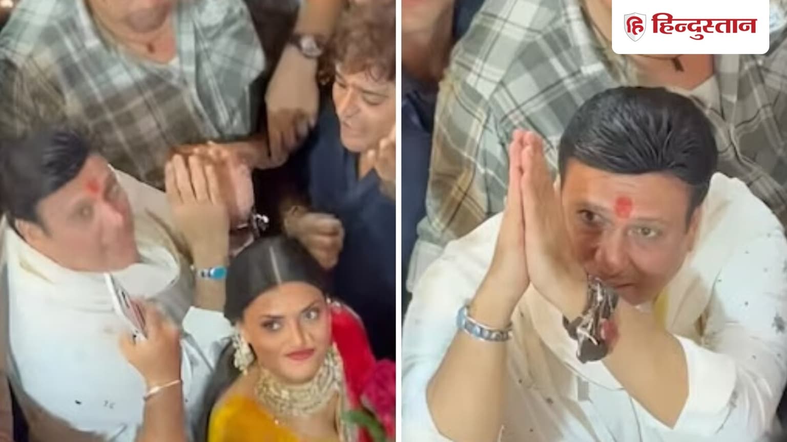 गोविंदा पहुंचे गणपति बप्पा के दर्शन करने, पत्नी सुनीता नहीं कोमल को लेकर आए साथ