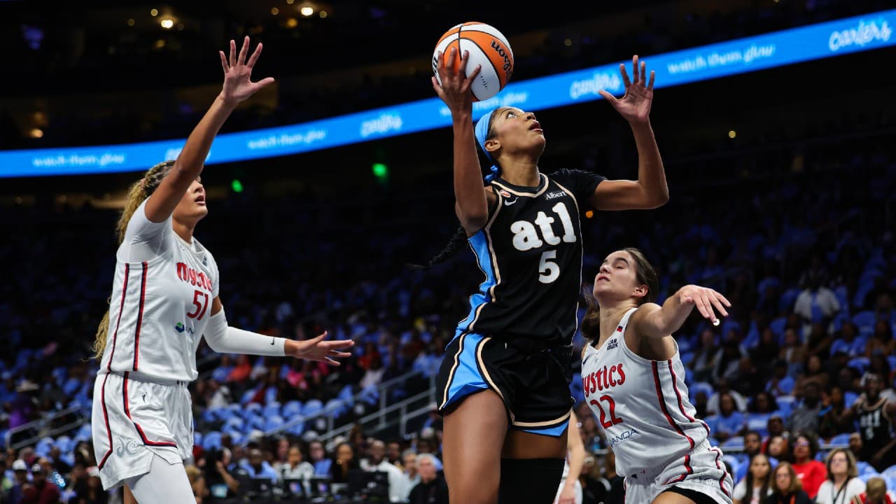 Reese has double double in playoff debut as Dream beat Mystics